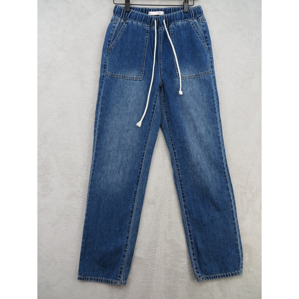 So Women Size 3 26W Super High Rise Denim Jogger Jeans Drawstring 100% Cotton